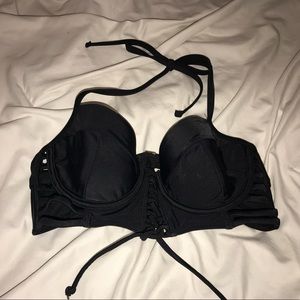 black strappy bikini bottom